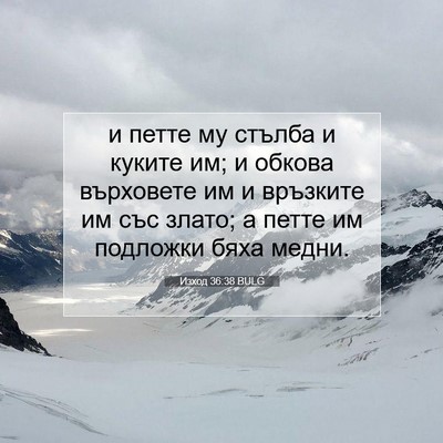 Picture 07 - Изход 36:38 BULG - и петте му стълба и куките - Bible Verse Picture
