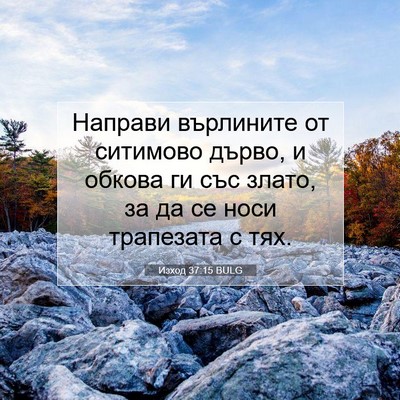 Picture 07 - Изход 37:15 BULG - Направи върлините от - Bible Verse Picture
