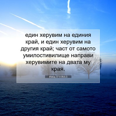 Picture 07 - Изход 37:8 BULG - един херувим на единия - Bible Verse Picture