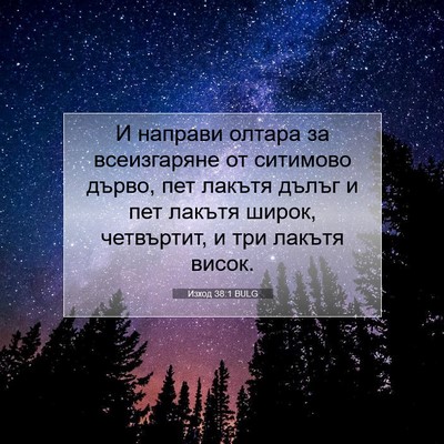 Picture 07 - Изход 38:1 BULG - И направи олтара за - Bible Verse Picture
