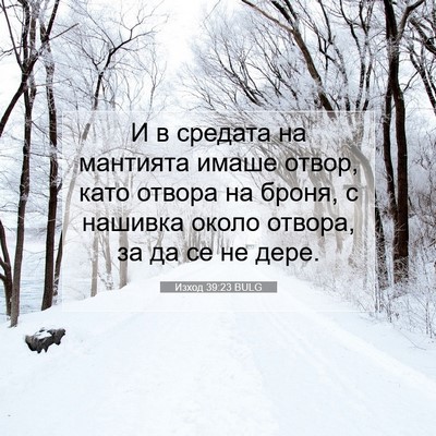 Picture 07 - Изход 39:23 BULG - И в средата на мантията - Bible Verse Picture