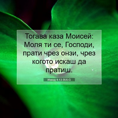 Picture 07 - Изход 4:13 BULG - Тогава каза Моисей: Моля ти - Bible Verse Picture
