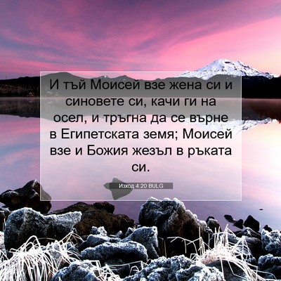 Picture 07 - Изход 4:20 BULG - И тъй Моисей взе жена си и - Bible Verse Picture