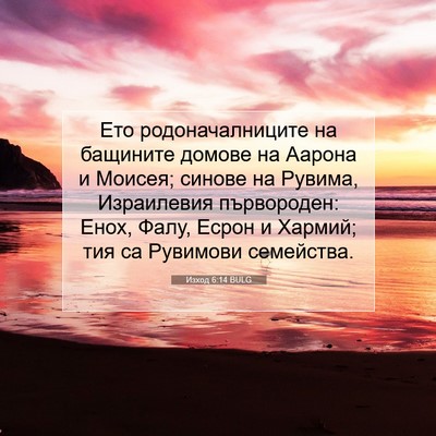 Picture 07 - Изход 6:14 BULG - Ето родоначалниците на - Bible Verse Picture
