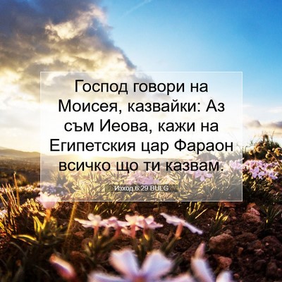 Picture 07 - Изход 6:29 BULG - Господ говори на Моисея, - Bible Verse Picture