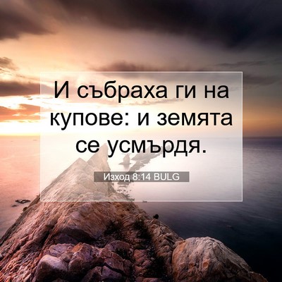 Picture 07 - Изход 8:14 BULG - И събраха ги на купове: и - Bible Verse Picture