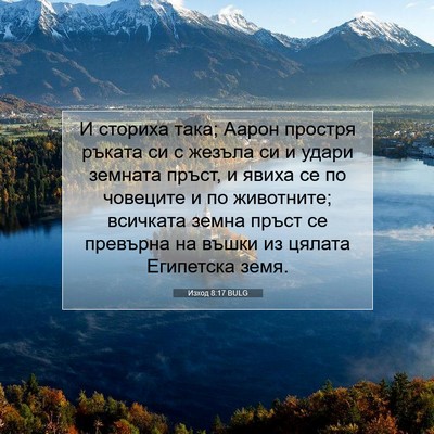 Picture 07 - Изход 8:17 BULG - И сториха така; Аарон - Bible Verse Picture