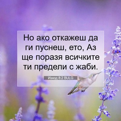 Picture 07 - Изход 8:2 BULG - Но ако откажеш да ги - Bible Verse Picture