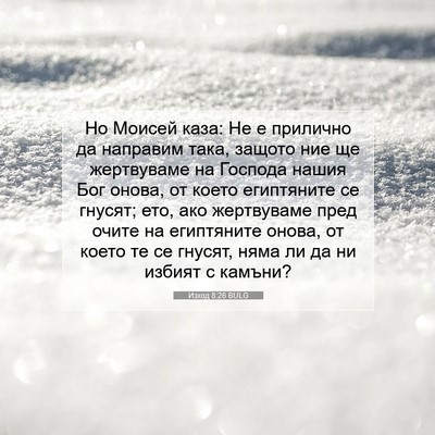 Picture 07 - Изход 8:26 BULG - Но Моисей каза: Не е - Bible Verse Picture