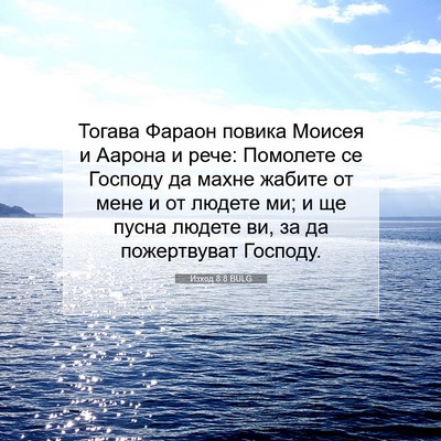 Picture 07 - Изход 8:8 BULG - Тогава Фараон повика - Bible Verse Picture