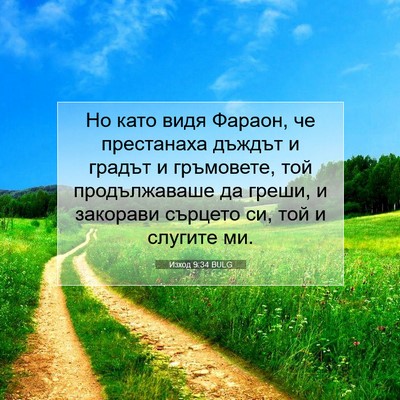 Picture 07 - Изход 9:34 BULG - Но като видя Фараон, че - Bible Verse Picture