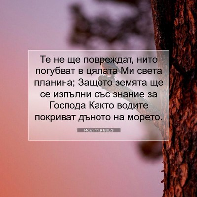 Picture 07 - Исая 11:9 BULG - Те не ще повреждат, нито - Bible Verse Picture