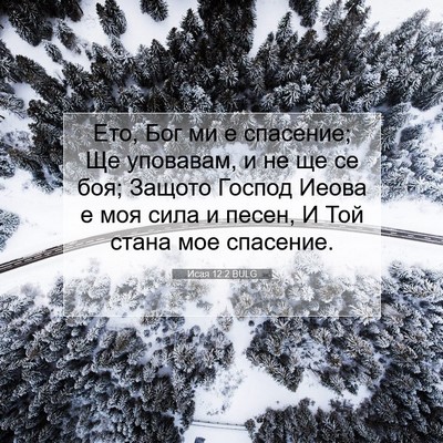 Picture 07 - Исая 12:2 BULG - Ето, Бог ми е спасение; Ще - Bible Verse Picture