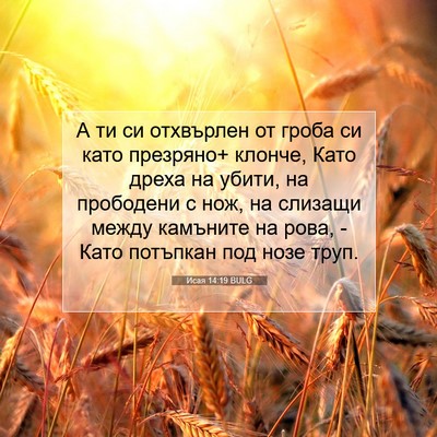 Picture 07 - Исая 14:19 BULG - А ти си отхвърлен от гроба - Bible Verse Picture