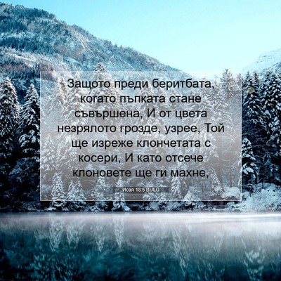 Picture 07 - Исая 18:5 BULG - Защото преди беритбата, - Bible Verse Picture