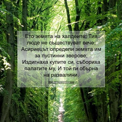 Picture 07 - Исая 23:13 BULG - Ето земята на халдеите; Тия - Bible Verse Picture