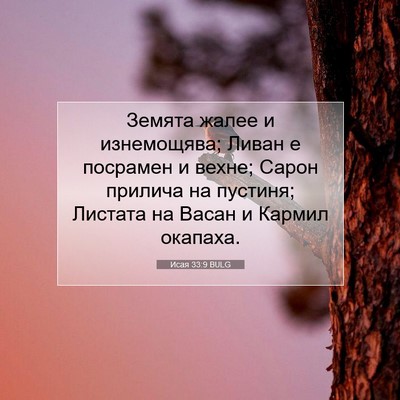 Picture 07 - Исая 33:9 BULG - Земята жалее и изнемощява; - Bible Verse Picture