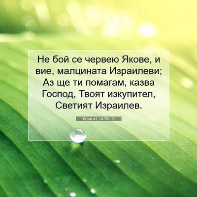 Picture 07 - Исая 41:14 BULG - Не бой се червею Якове, и - Bible Verse Picture