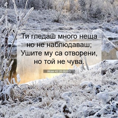 Picture 07 - Исая 42:20 BULG - Ти гледаш много неща но не - Bible Verse Picture
