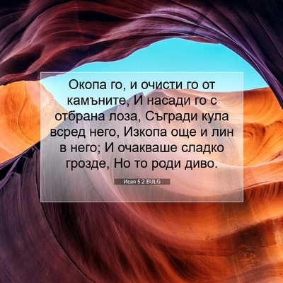 Picture 07 - Исая 5:2 BULG - Окопа го, и очисти го от - Bible Verse Picture