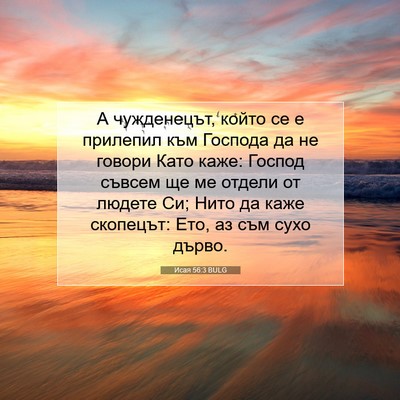 Picture 07 - Исая 56:3 BULG - А чужденецът, който се е - Bible Verse Picture