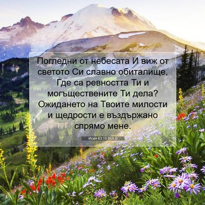 Picture 07 - Исая 63:15 BULG - Погледни от небесата И виж - Bible Verse Picture