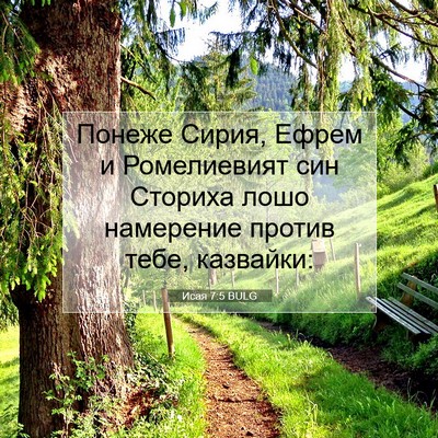 Picture 07 - Исая 7:5 BULG - Понеже Сирия, Ефрем и - Bible Verse Picture