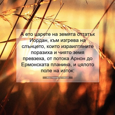 Picture 07 - Исус Навиев 12:1 BULG - А ето царете на земята - Bible Verse Picture