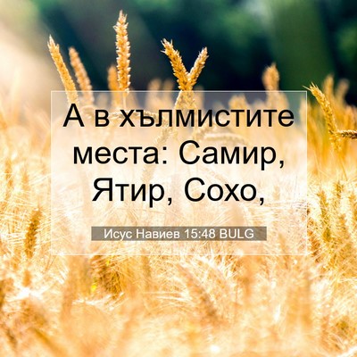 Picture 07 - Исус Навиев 15:48 BULG - А в хълмистите места: - Bible Verse Picture