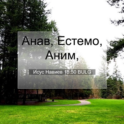 Picture 07 - Исус Навиев 15:50 BULG - Анав, Естемо, - Bible Verse Picture