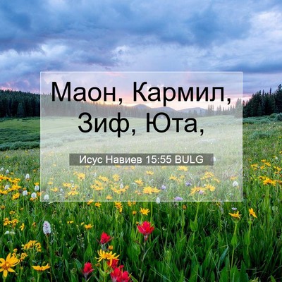 Picture 07 - Исус Навиев 15:55 BULG - Маон, Кармил, Зиф, - Bible Verse Picture