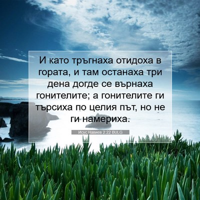 Picture 07 - Исус Навиев 2:22 BULG - И като тръгнаха отидоха в - Bible Verse Picture