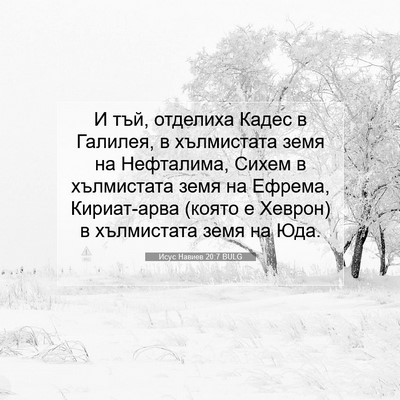 Picture 07 - Исус Навиев 20:7 BULG - И тъй, отделиха Кадес в - Bible Verse Picture