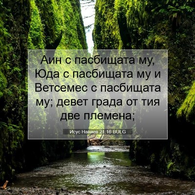 Picture 07 - Исус Навиев 21:16 BULG - Аин с пасбищата му, Юда с - Bible Verse Picture