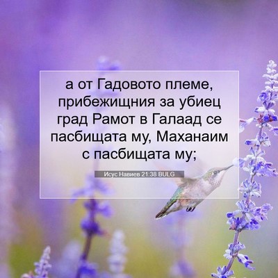Picture 07 - Исус Навиев 21:38 BULG - а от Гадовото племе, - Bible Verse Picture