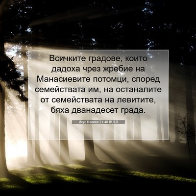 Picture 07 - Исус Навиев 21:40 BULG - Всичките градове, които - Bible Verse Picture
