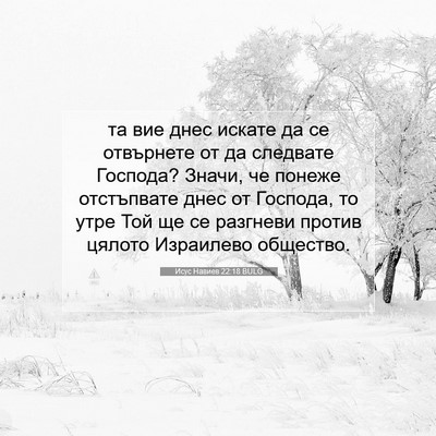 Picture 07 - Исус Навиев 22:18 BULG - та вие днес искате да се - Bible Verse Picture