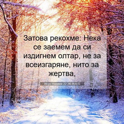 Picture 07 - Исус Навиев 22:26 BULG - Затова рекохме: Нека се - Bible Verse Picture