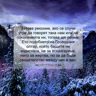 Picture 07 - Исус Навиев 22:28 BULG - Затова рекохме, ако се - Bible Verse Picture