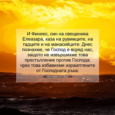 Picture 07 - Исус Навиев 22:31 BULG - И Финеес, син на свещеника - Bible Verse Picture