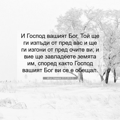 Picture 07 - Исус Навиев 23:5 BULG - И Господ вашият Бог, Той ще - Bible Verse Picture