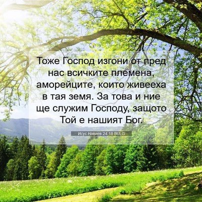 Picture 07 - Исус Навиев 24:18 BULG - Тоже Господ изгони от пред - Bible Verse Picture
