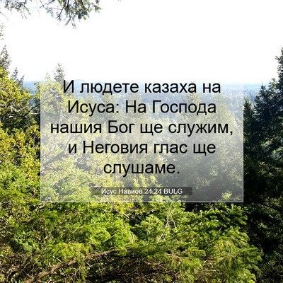Picture 07 - Исус Навиев 24:24 BULG - И людете казаха на Исуса: - Bible Verse Picture