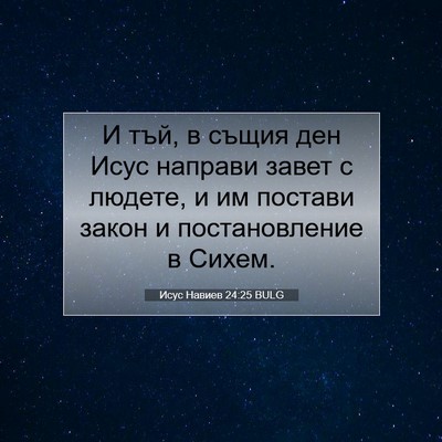 Picture 07 - Исус Навиев 24:25 BULG - И тъй, в същия ден Исус - Bible Verse Picture