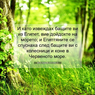 Picture 07 - Исус Навиев 24:6 BULG - И като извеждах бащите ви - Bible Verse Picture