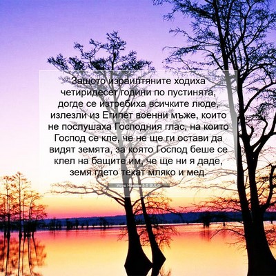 Picture 07 - Исус Навиев 5:6 BULG - Защото израилтяните - Bible Verse Picture