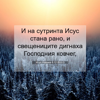 Picture 07 - Исус Навиев 6:12 BULG - И на сутринта Исус стана - Bible Verse Picture