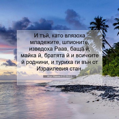 Picture 07 - Исус Навиев 6:23 BULG - И тъй, като влязоха - Bible Verse Picture