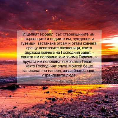 Picture 07 - Исус Навиев 8:33 BULG - И целият Израил, със - Bible Verse Picture