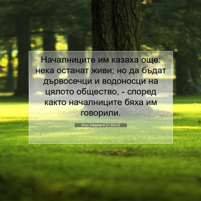 Picture 07 - Исус Навиев 9:21 BULG - Началниците им казаха още: - Bible Verse Picture